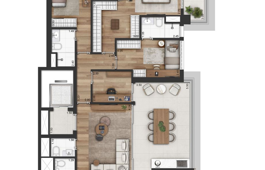 Apartamento de Alto Padrão no Mirant Ibirapuera - Unidade 23