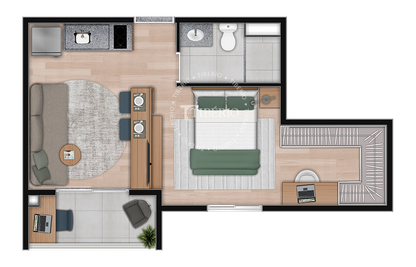 Studio à Venda em Perdizes – Fusion Perdizes | Unidade 405, Bloco 1