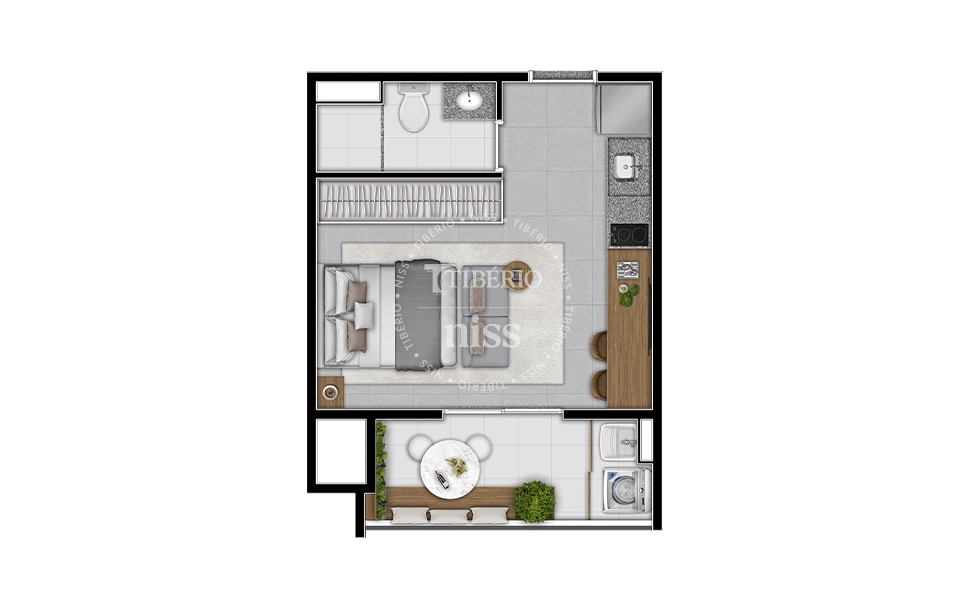 Studio 27m² no Edifício Hello Santana - Unidade 107 Bloco 1