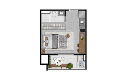 Studio 27m² no Edifício Hello Santana - Unidade 107 Bloco 1