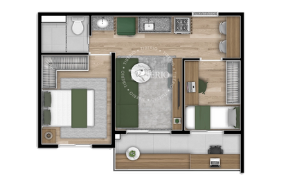 Apartamento no Edifício Blend Saúde – Unidade 113, Bloco 2 – 39m²